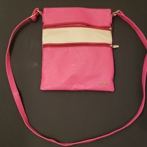 Pink and cream mid size cross body